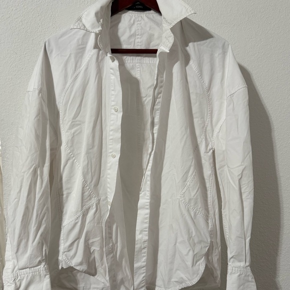 its tong Tops - Women's White Button Down Shirt